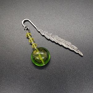 Hand Crafted Green Glass Bead Bookmark